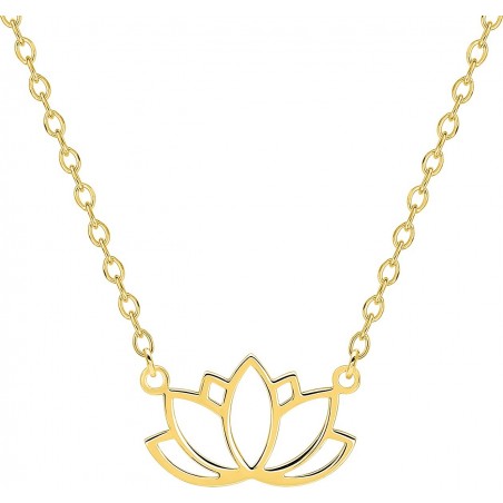 Lotus - Collier chaine plaqué or