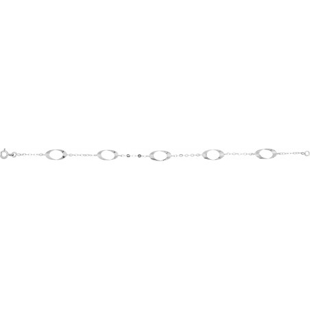 Hulia - Bracelet chaine Or blanc 9 carats 375/1000