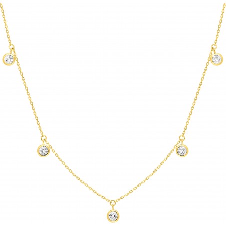 Vaniali - Collier chaine Or 9 carats 375/1000 pendentif oxyde de zirconium
