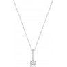 Yunila - Collier chaine Or blanc 9 carats 375/1000 pendentif oxyde de zirconium