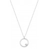 Yalinia - Collier chaine Or blanc 9 carats 375/1000 pendentif oxyde de zirconium