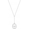 Yumuna - Collier chaine Or blanc 9 carats 375/1000 pendentif oxyde de zirconium