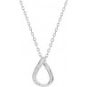 Yinini - Collier chaine Or blanc 9 carats 375/1000 pendentif oxyde de zirconium
