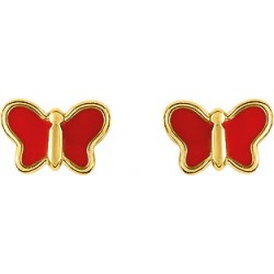 Papillon rouge - Boucles...