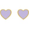 Coeur violet - Boucles d'oreilles en Or jaune 375/1000