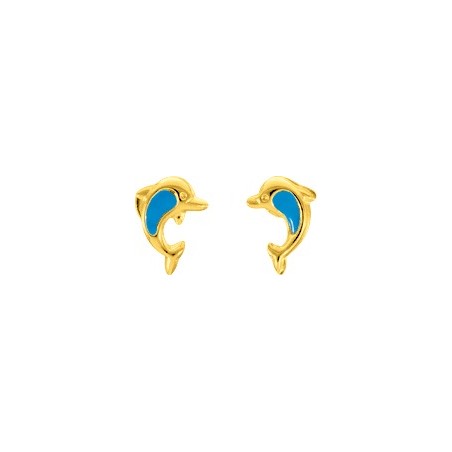 Dauphins - Boucles d'oreilles en Plaqué Or