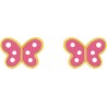 Papillons roses - Boucles d'oreilles en Plaqué Or