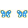 Papillons Bleus - Boucles d'oreilles en Plaqué Or