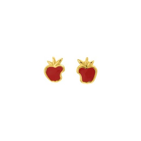 Pommes Rouges - Boucles d'oreilles en Plaqué Or