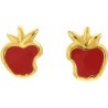 Pommes Rouges - Boucles d'oreilles en Plaqué Or