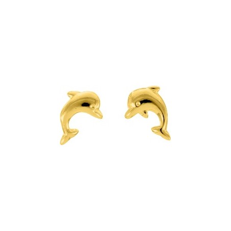 Dauphins dorés - Boucles d'oreilles en Plaqué Or