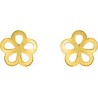 Fleur ajourée- Boucles d'oreilles en Or jaune 375/1000