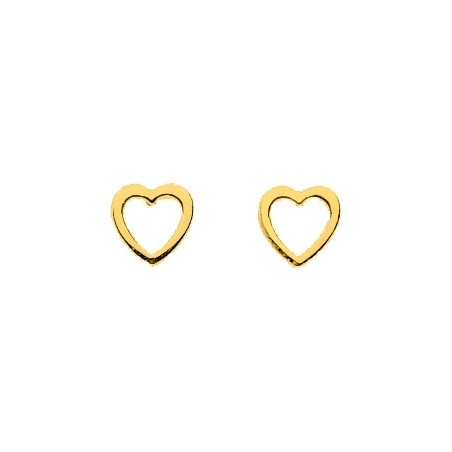 Coeur ajouré - Boucles d'oreilles en Or jaune 375/1000