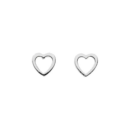 Coeur ajouré - Boucles d'oreilles en Or blanc 375/1000