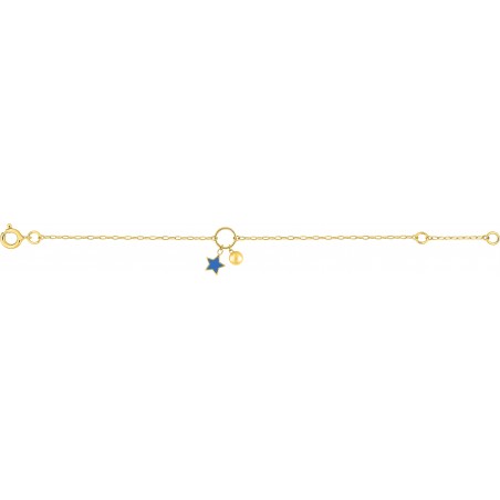 Etoile bleue - Bracelet enfant Or 9 carats 375/1000