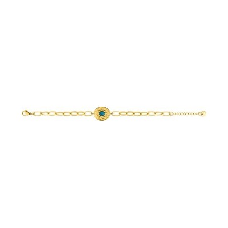 Hulane - Bracelet acier doré chaîne avec pierre