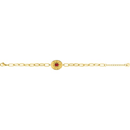 Hulane - Bracelet acier doré chaîne avec pierre