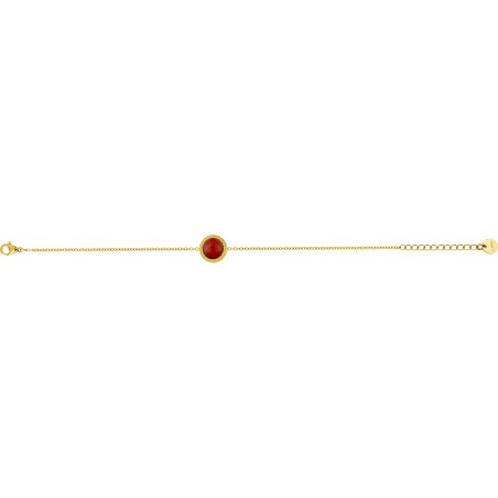 Hafili - Bracelet acier doré chaîne avec pierre