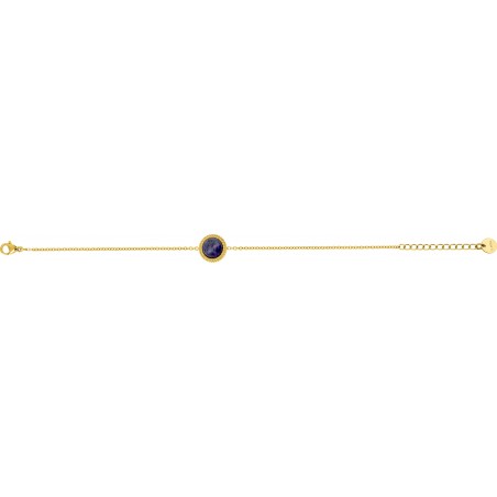 Hafili - Bracelet acier doré chaîne avec pierre